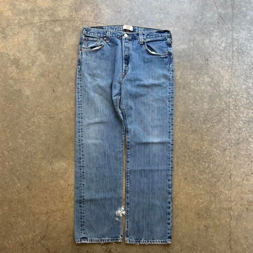 Y2k Levi's 501 Button Fly Denim Blue Jeans 35x31